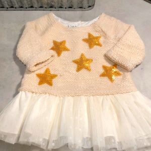 Pippa & Julie sweater tulle dress in oatmeal